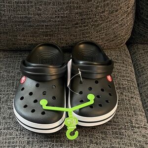 CROCS Black and White Classic Clogs